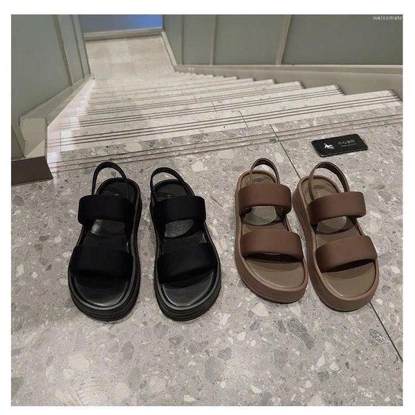 Sandals Donne piattaforma piatta piatta a tacco medio cinghia aperto di punta plus size scarpe casual da spiaggia sportiva all'aperto Offerta estate