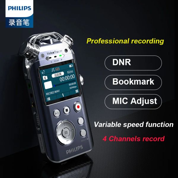 Registratore Philips Original 16GB Digital Voice Recorder Stereo Mics con segnalibri 96kHz/24BIT