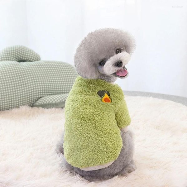 Hundekleidung Winter Obst Obst Plüsch rosa Mantel Windbrecher Jacke Träger Welpengurtzubehör rote Kleidung Kragen Teddy Bichon Frize