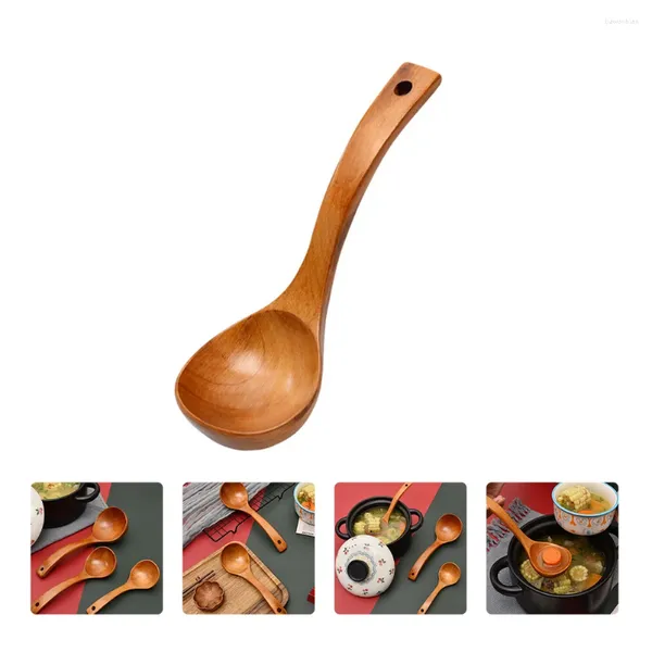 Cucchiai cucchiai in legno cucchiaio utensile mestolo di cucina manico lungo zuppa per la casa accessorio cucina