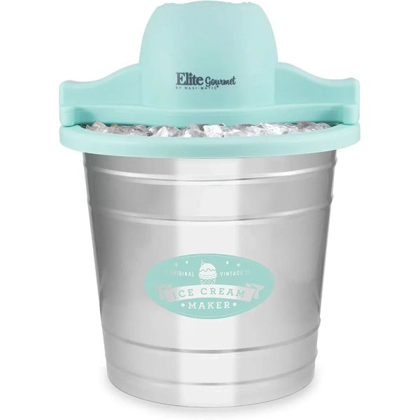 Réus 4qt.Antegração Galvanized Metal Bucket Ice Cream Electric Máquina de sorvete EIM308L