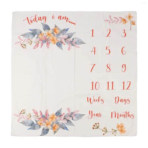 Wandteppiche Baby Milestone Decke weich bequemes Waschblumenmuster Monat für Pographie -Requisiten
