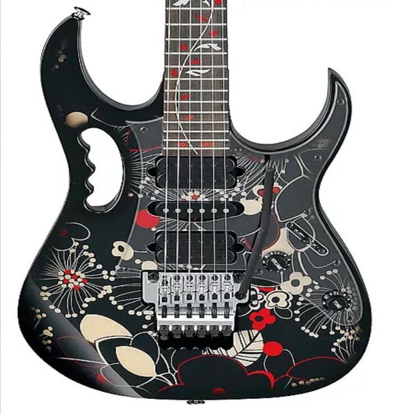 Worldwide Fast Sh Jem 77FP2 Floral Pattern 2 Steve Vai Árvore de guitarra elétrica da vida Incluste Floyd Rose Tremolo Bloqueio porca Nicke5580520