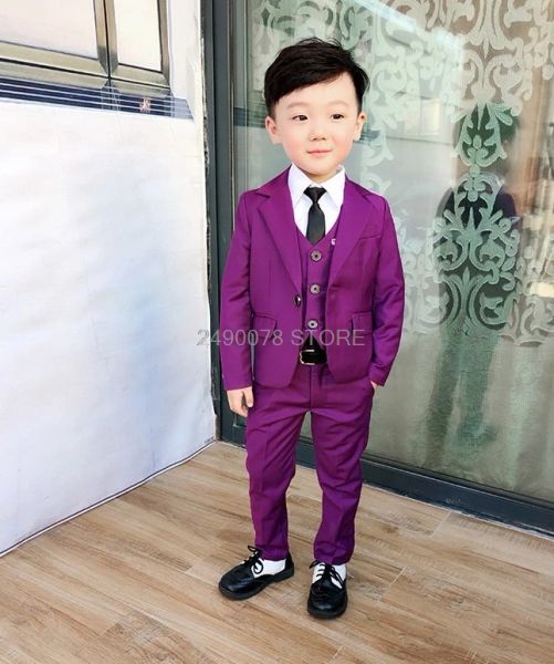 Hose Blumenjungen Hochzeitsanzug Gentleman Kinder formelle Jacke Weste Hosen Kinder Party Prince Performance Kleid Abschluss Kostüm