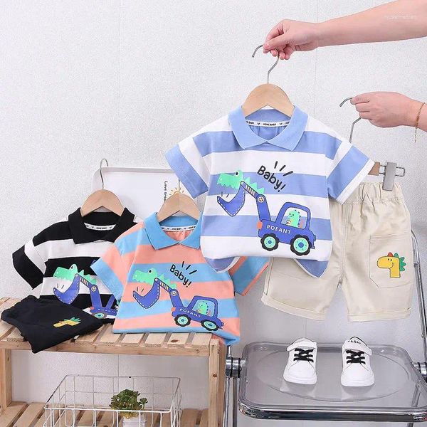 Roupas conjuntos de roupas para crianças terno de verão crianças menino menina desenho animado carros carros shorts 2pcs/conjuntos bebês infantil 1 2 3 4 anos