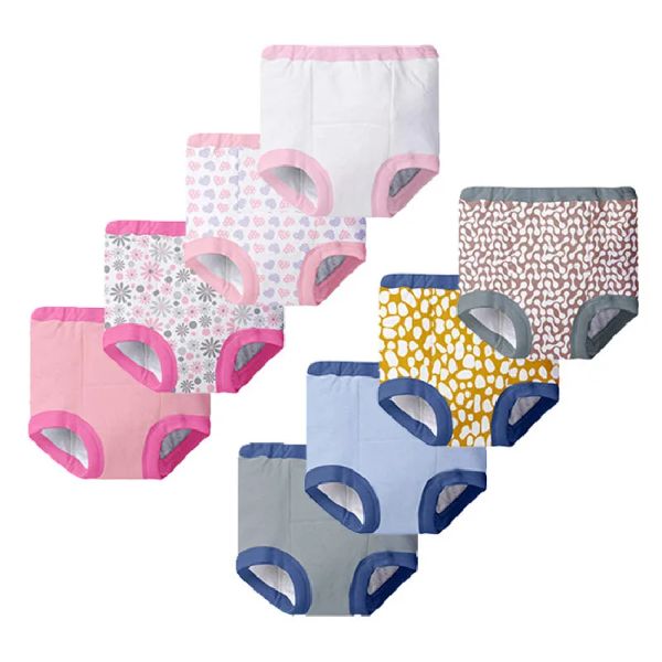 Pantaloni 4 pezzi/lotto pantaloni da allenamento per bambini panovi neonati cotone traspirato a 4 strati pannolini per bambini lavabili in tessuto lavabile assorbente