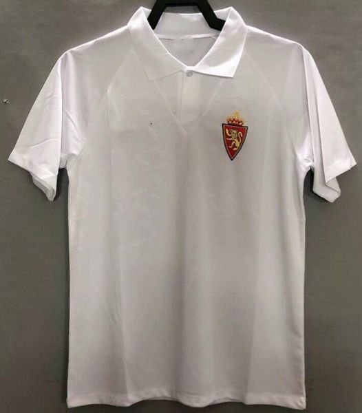 1994 1995 Zaragoza retrò classico di alto livello di qualità di produzione maglia da calcio Poyet Pardeza Nayim Higuera Home Home Mens Football Shirt S 4119