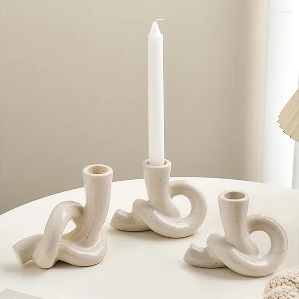 Porta di candele Cangoli Nordic Porta in ceramica Candlestick Ins Decorativo decorativo bianco decorazione per camera da letto per camera da letto