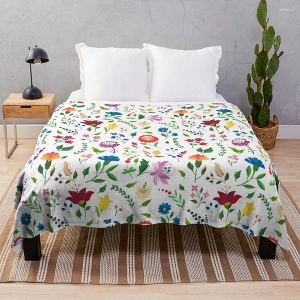 Coperte pattern arte folk ungherese lancia una coperta sottile per divano decorativo