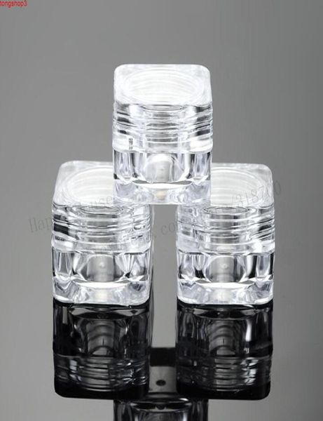 100pcs 5g vazio de acrílico de acrílico claro jarro quadrado jarra pequena amostra de maquiagem de sub -encaixe caixa de unhas caixa de recipiente cosmético Pothigh Qual1369071