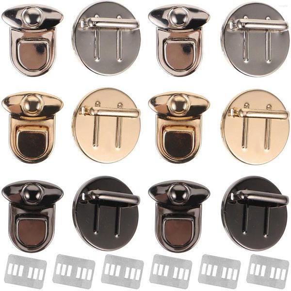 Ganchos 6 pcs bloqueio saco de clasp hardware diy bifurchles carteiras bolsas bolsas bloqueios bloqueios caixa de madeira push decorativo