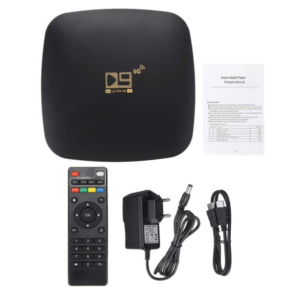 Box Android 10.0 TV Box D9 Max TV Box 2.4G 5GWifi S905 4K 3D BluetoothContable TV comode ricevitore 1080p Set rapido set