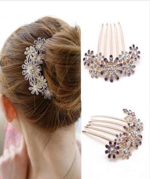 1pcs Fashion Crystal Flower Hairpin Metal Hair Clips Pin per le capelli femmine Hairclips pettine Accessori per capelli per capelli Accessori di styling8234967