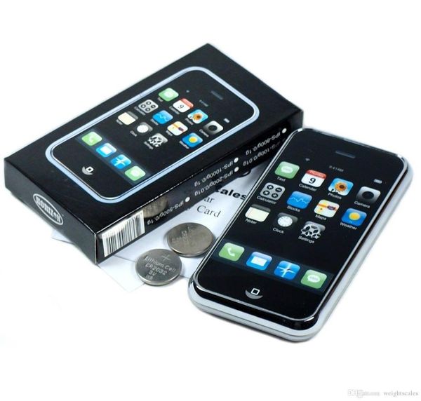 Escala de bolso digital em forma de iPhone Escalas de diamante Gram Mini Jóias Eletrônicas Escala 200g x 001g3187550
