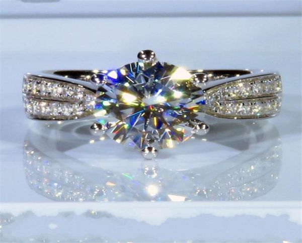 Anello di diamanti da laboratorio 3ct 925 Sterling Silver Couple Impegno anelli per la festa per matrimoni per Women Bridal Charm Party Jewelry2570653