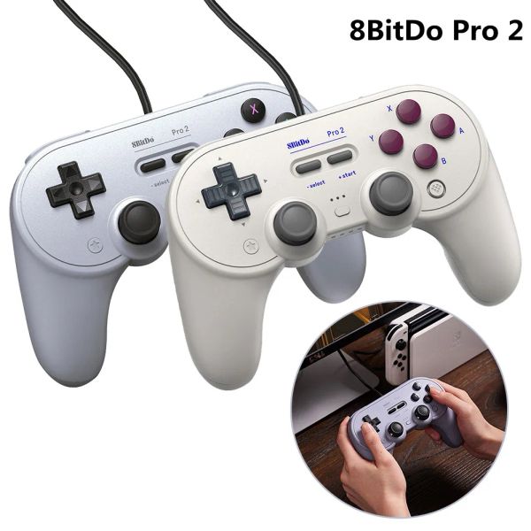 Gamepads 8bitdo pro 2 bluetooth gamepad controle com joystick para switch pc laptop joystick para ns switch game controller handle