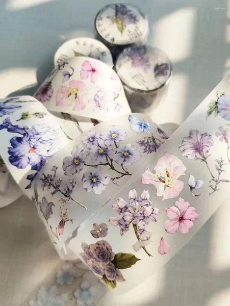 Geschenkverpackung Vintage Purple Verschiedene Blumen Washi Zehntierband DIY -Karten machen Scrapbooking -Plan dekorativer Aufkleber