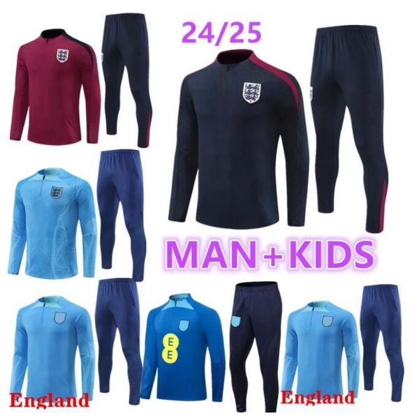 2024 25 Jacke Männer und Kinder Erwachsene Nationalmannschaft Englands Tracksuit Soccer Maillot de Fußballausbildung Fußball Tracksuit Jersey MAILLOT KIT FOOKSCHLAGSPRÜFUNGEN