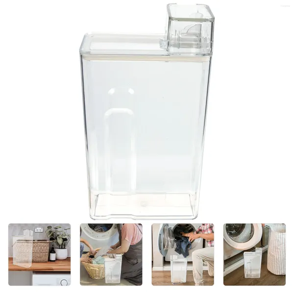 Flüssiger Seifenspender Waschmittel Staggerichtsbox Transparent Subflaschen Waschpulver Nachfüllbar Der Haustierbehälter
