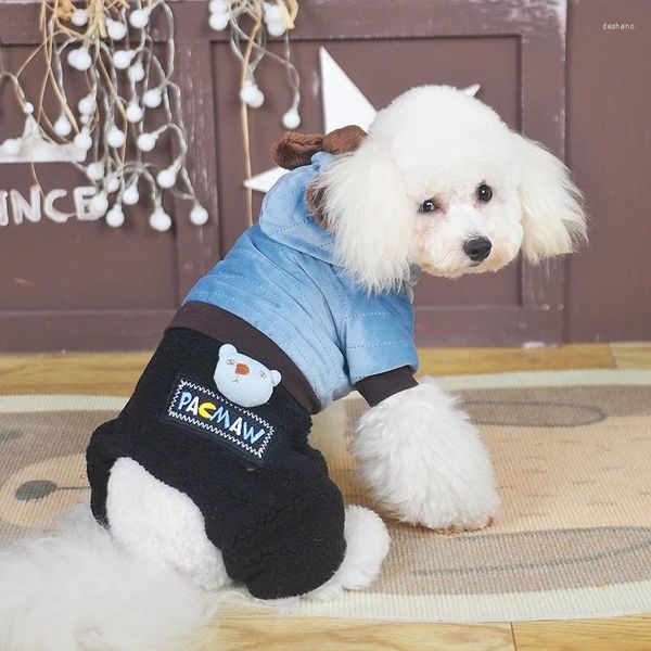 Vestuário para cães cães quebrados cães de animais de estimação quatro pernas algodão inverno casaco quente macacão roupas de macacão para yorkshire grossa