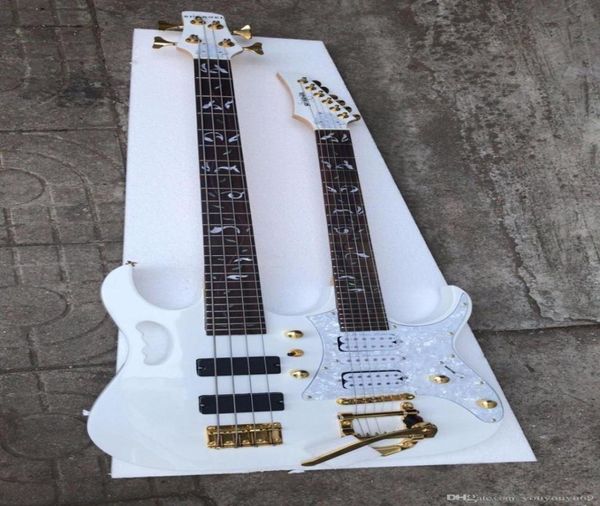 Double Neck White 4 6 String Bass Electric Guitar Custom предложение8088423