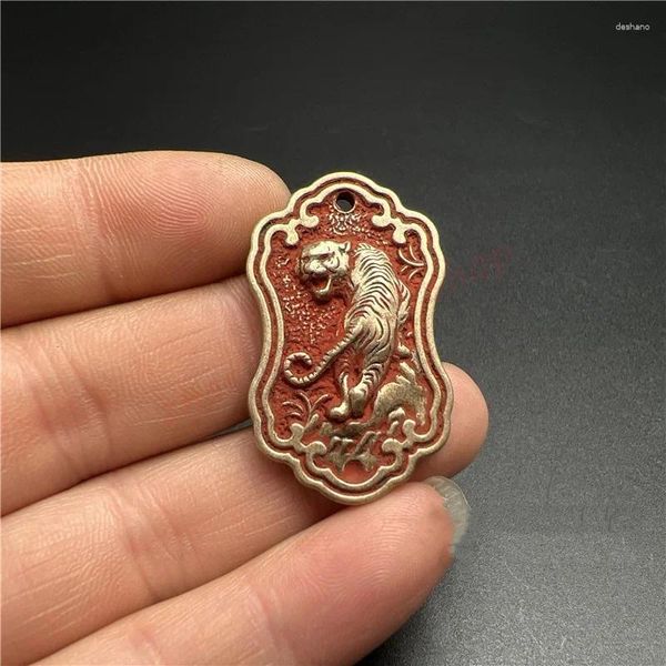 Dekorative Figuren Messing Zimtkette / rein Kupfer handgefertigte Tiger-Pendellautos verheißungsvoller Feng Shui