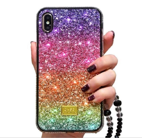 Glänzender Regenbogen -Gradientenfarbe Phone Hülle Cover PCTPU für iPhone 11 Pro Max 6 6s 7 8plus x xr xs max samsung S20 S10Plus Protective7159397