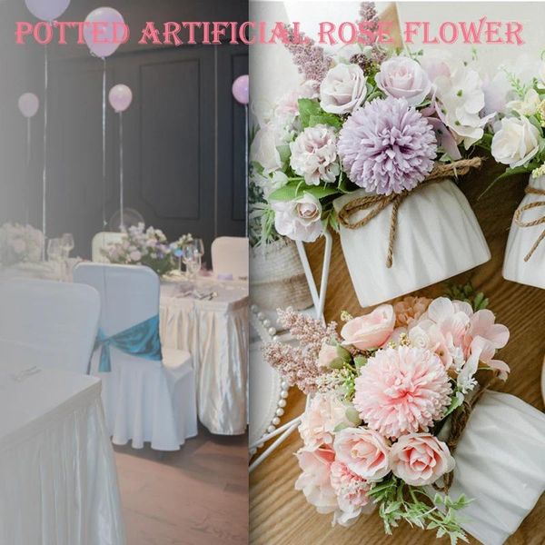 Декоративные цветы искусственная гвоздика Букет шелк розовый горшок домашний декор сад свадебный фальшивый цветочный офис