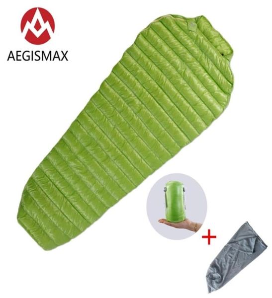 Aegismax Mini 800FP weißer Gans Down Mumie Erwachsener Outdoor Camping Ultraleicher Frühling Herbst Sommer drei Schlafsack 2106185783140