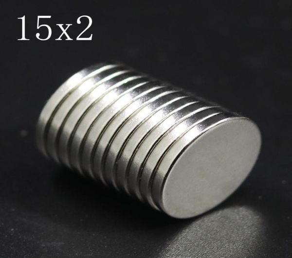 50 pezzi lotto 15x2 magnete neodimio 15 mm x 2 mm n35 ndfeb rotondo super potente forte magnetico permanente 6913643