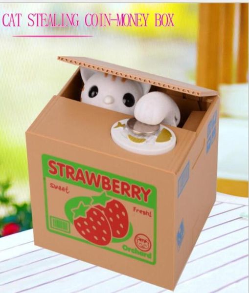 Retail Itazura Kitty Cat Cat che ruba monete giapponese Piggy Bank Saving Bank Saving Pot Box 6830931