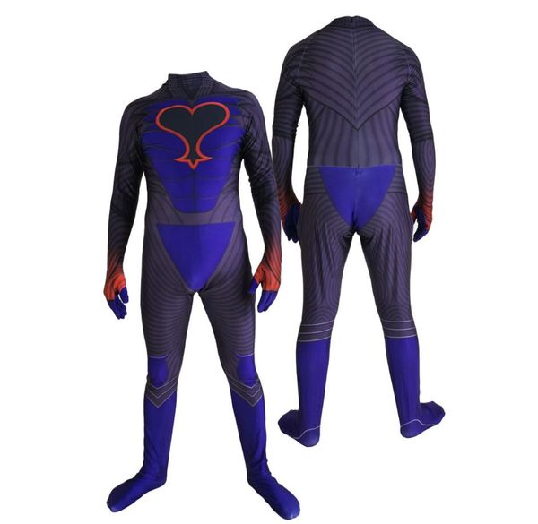 Homens adultos crianças riku riku moda escura reino corações de cosplay traje lycar de alta qualidade de super -herói zentai bodysuit bodysut9424055