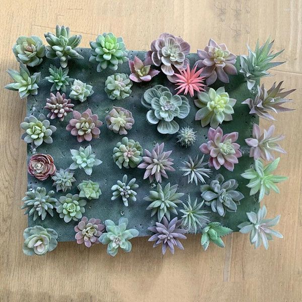 Fiori decorativi 12 pezzi di piante succulente artificiali a doppio gregge succulenti realistiche testurizzate cactus mini finto decorazione pianta falsa