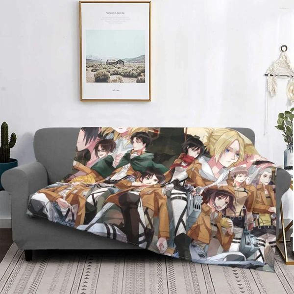 Cobertores shingeki no Kyojin Ataque no Titan Blanket Fleece Flannel