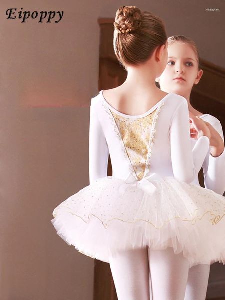 Bühnenbekleidung Tanzkleid Kinder langärmelige Herbst- und Winter Ballet Dance Girls 'Kleinkind Chinesisch