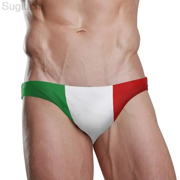 2023 Swim Sexy Brief Bikini Italia Bandiera nazionale More Country Men Beach Beach Atletic Sunci di costumi Shorts 240410