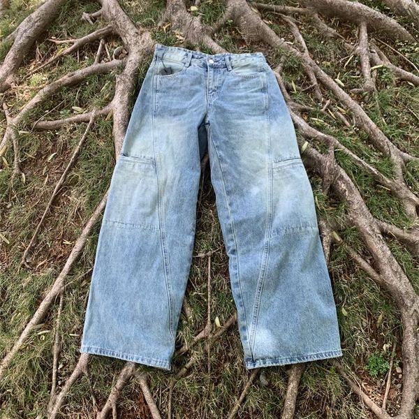 Echte Fotos gewaschene Blue Jeans Hosen Männer Frauen höchste Qualitätshosen