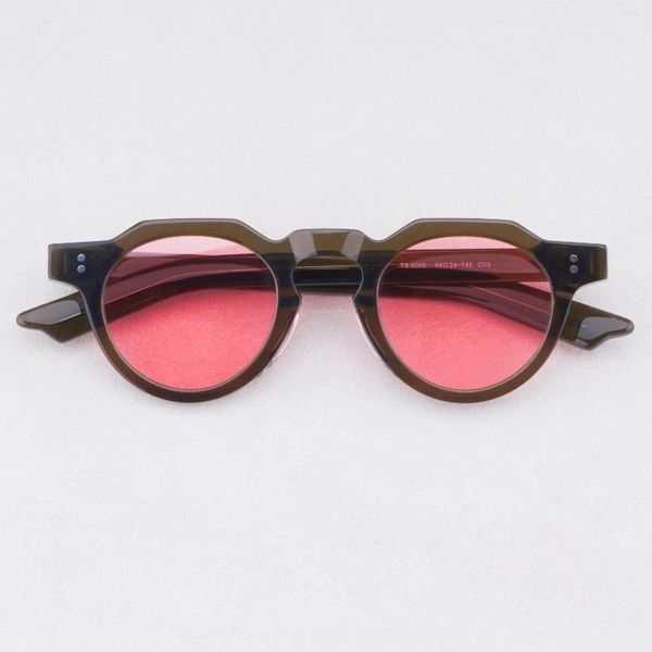 Sonnenbrille modische vintage dicke feste Acetat Stereo schneiden UV400 Polarisierte Linse Retro Pfirsich Herzstil Frauen Mann obere Qualität
