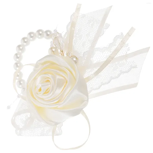 Flores decorativas Banda de pulseira de corpete de flores de casamento de casamento