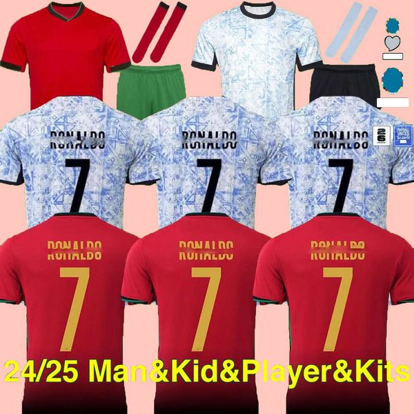 2024 Copa da Copa da Euro Soccer Jerseys Men Kit Kit 24 25 Jerseys de futebol de Portuguusa Ronaldo B.Fernandes Joao Felix Fernandes Player Fan Football Shirt