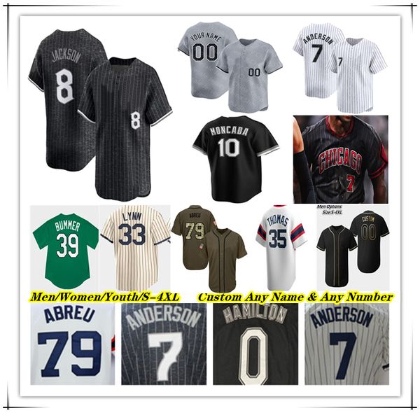 Maglia da baseball Andrew Vaughn Luis Robert Jr Andrew Benintendi Yoan Moncada Bo Jackson Nicky Lopez Paul Dejong Martin Maldonado Garrett Crochet Dominic Fletcher 4x