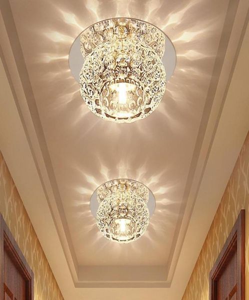 Bubble Crystal Deckenleuchten LED Gang Lampe Rampenlicht Wohnzimmer Korridor Eingang Downlight Edelstahlspiegel Basisdecke1717190