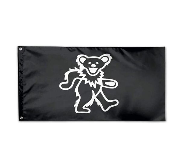 Bandeira de urso morto grato 3 x 5 pés decorativo 100d poliéster interno bandeira de decoração de suspensão externa com ilhós de bronze 6001852