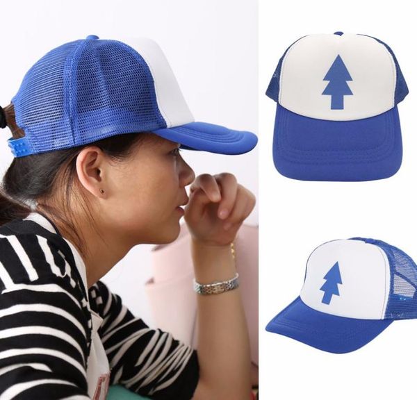 UNISSISEX Baseball Sport Hat Men Men Men Curved Bill Blue Pine Tree Dipper Gravity Falls Cartoon Mesh Hat Bot Trucker 9282 New1778248