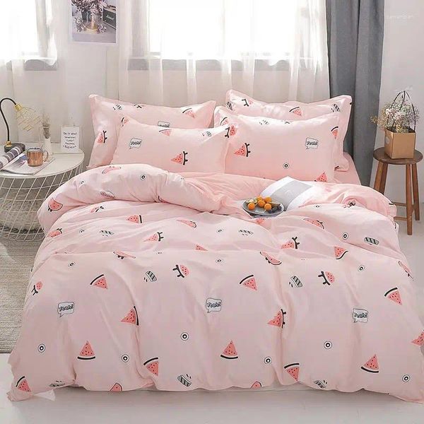 Bedding Sets Rink Printing Series Set Luxury Set Nature Soft Duvet Capa Lençóis e travesseiros 4pcs 220x240cm