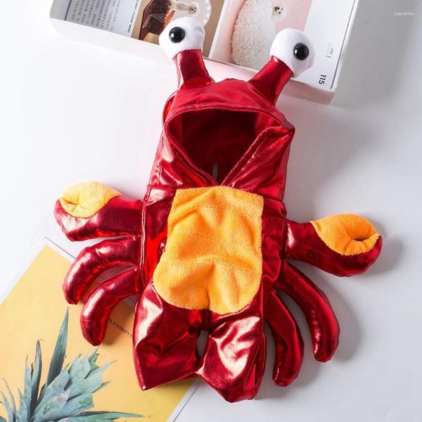 Hundekleidung Halloween Red Crab Cosplay Interesting Haustier Zweibeinige Kleidung Witzige Party Welpe Kostüm gemütlich Urlaub Chihuahua Dress Up