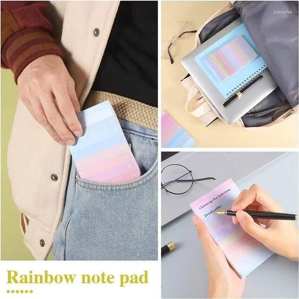 Figurine decorative Multi-color Rainbow Notepad Piano di acquisto Memo Pad Office Learning List Notebook Notebook DEGIFICATI