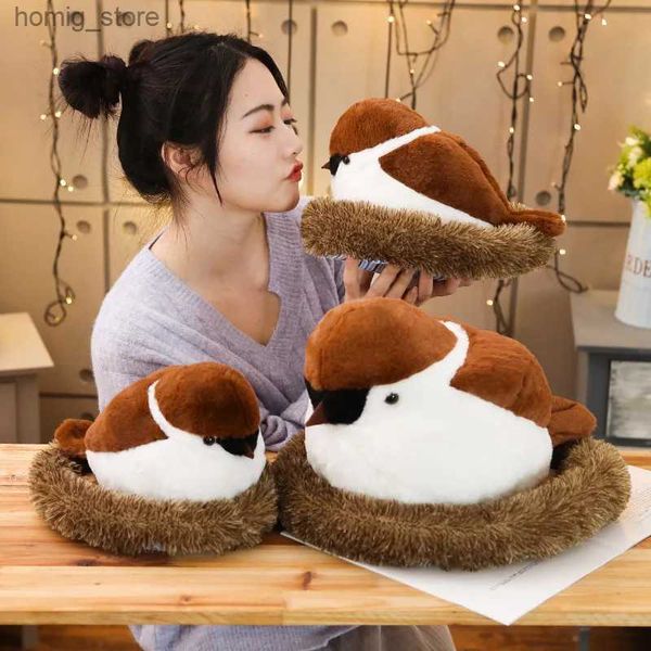 Bambole peluche 1pc 2020 Nuovo 1pc carino lifelike Animal Bird Sparrow giocattoli peluche bambole bambole cuscino per bambini bambini bambini regalo di compleanno per bambini Y240415