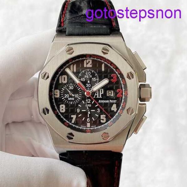 Kausaler AP -Armband Uhr Royal Oak Offshore -Serie Limited Edition Red Inverted Time Standard Automatische mechanische Herren Uhr 26133st Precision Stahl 48mm