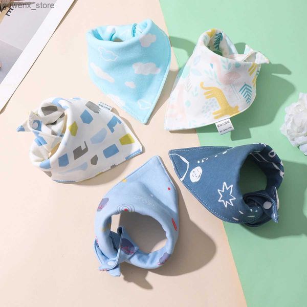 Bibs Burp -Tücher 5pcs Baby Speichel Handtuch Dreieck Schal reines Baumwollbandana wasserdichte Bibs Neugeborene Jungen Mädchen Absorptes Tuch Labber Saliva Schal Y240415Y240417qbx8